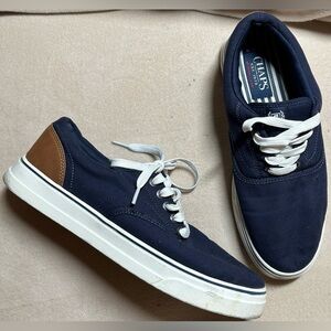 Chaps Men's 8.5 Chace Canvas Lace-Up Navy Blue Sneakers